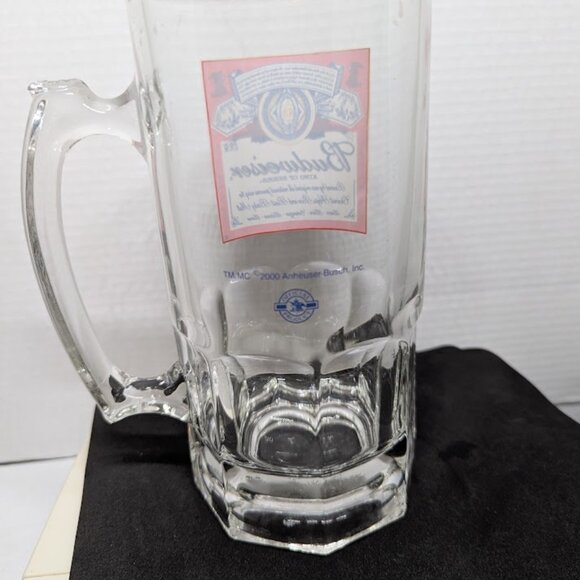 Year 2000 Vintage Official Budweiser Heavy Glass Beer Mug/ Stein 32oz 8" Tall - Picture 2 of 4